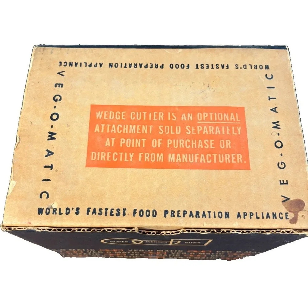 Vintage 1960s Veg-O-Matic Food Preparer Slicer Dicer Original Box Manual Popeil